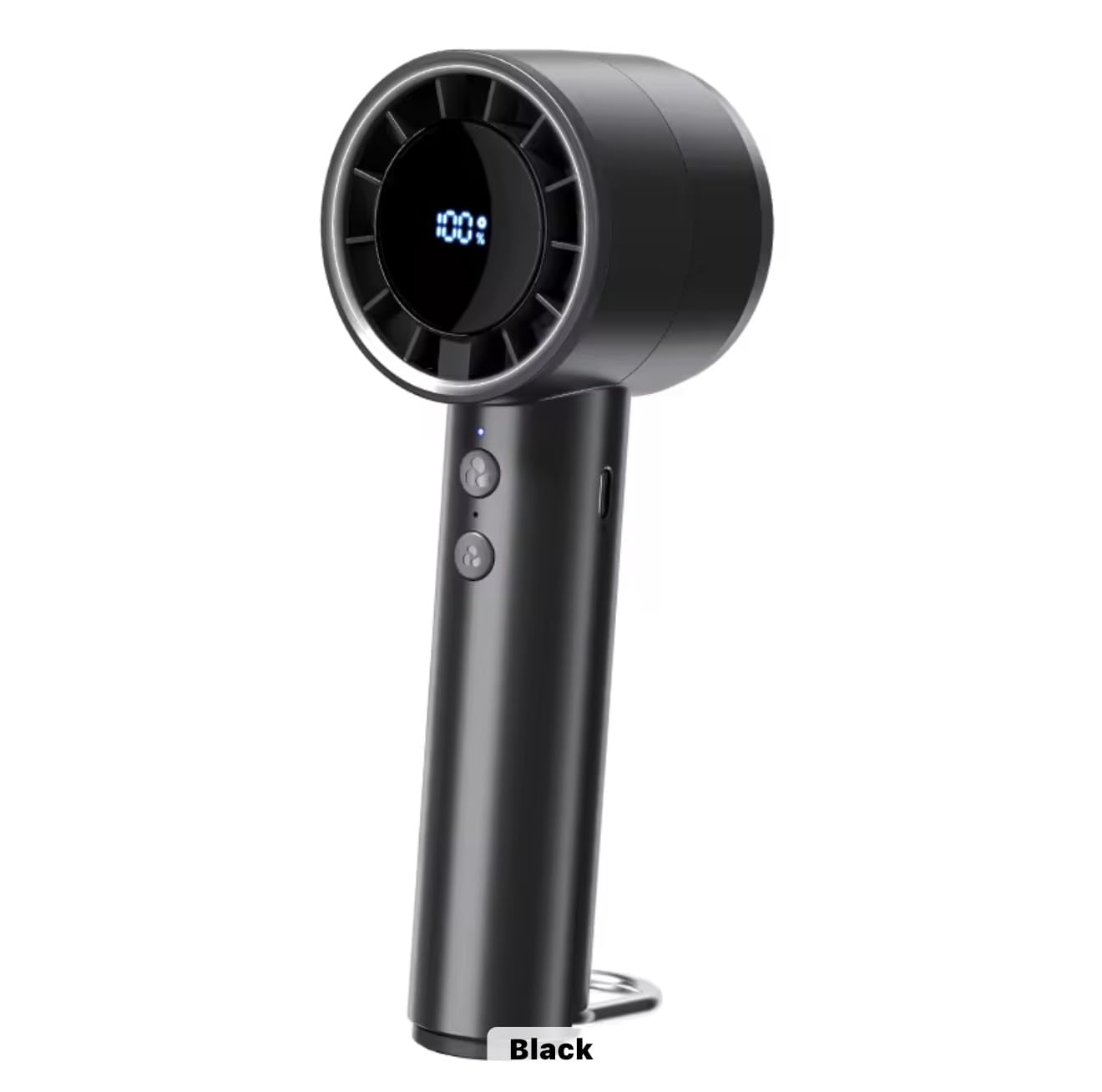PlayHot Portable Handheld Turbo Fan, 5 Gear Wind, Battery Operated, Up to 20 Working Hours, 3 IN 1 Hand Fan with Air Turbo Tech Cooling Fan for Outdoor Activities, Travel, Working(black)