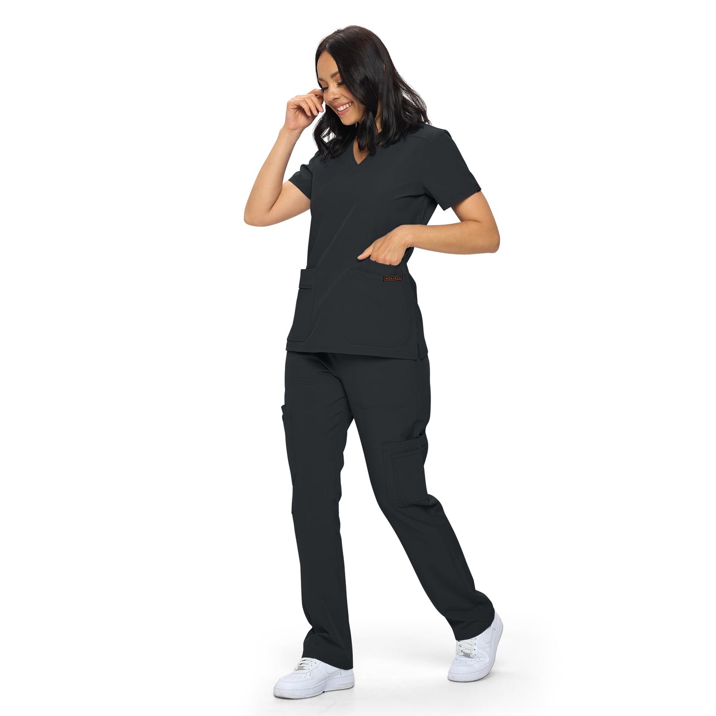 Monarch Uniforms Scrub Sets - Regular & Petite Stretchy Scrubs for Women - Set of Top & Pants