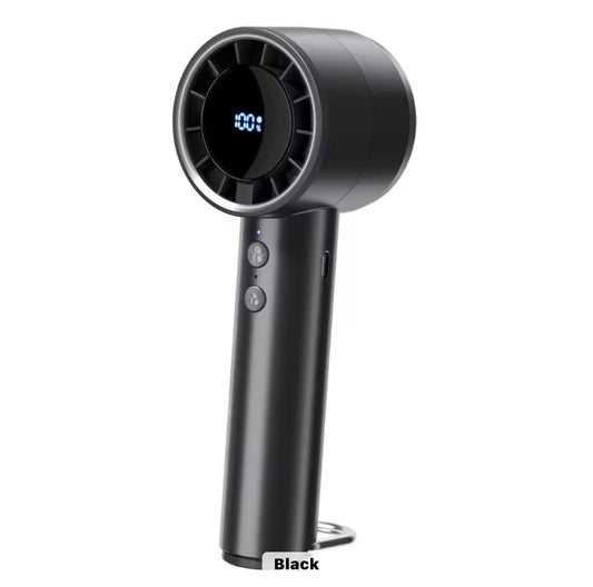 PlayHot Portable Handheld Turbo Fan, 5 Gear Wind, Battery Operated, Up to 20 Working Hours, 3 IN 1 Hand Fan with Air Turbo Tech Cooling Fan for Outdoor Activities, Travel, Working(black)