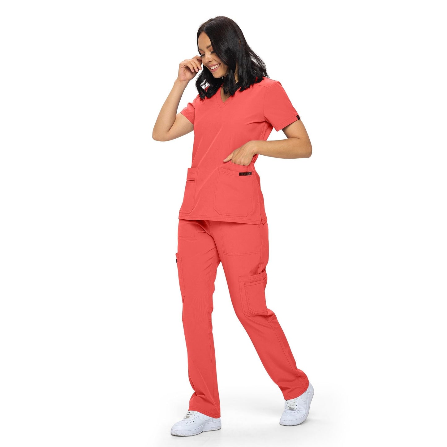Monarch Uniforms Scrub Sets - Regular & Petite Stretchy Scrubs for Women - Set of Top & Pants