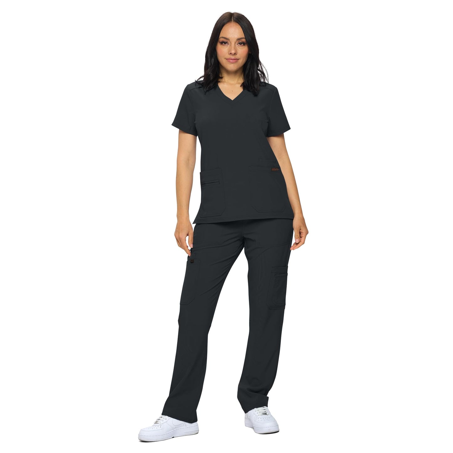 Monarch Uniforms Scrub Sets - Regular & Petite Stretchy Scrubs for Women - Set of Top & Pants