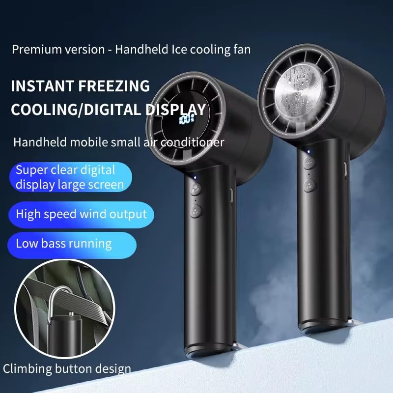 PlayHot Portable Handheld Turbo Fan, 5 Gear Wind, Battery Operated, Up to 20 Working Hours, 3 IN 1 Hand Fan with Air Turbo Tech Cooling Fan for Outdoor Activities, Travel, Working(White)