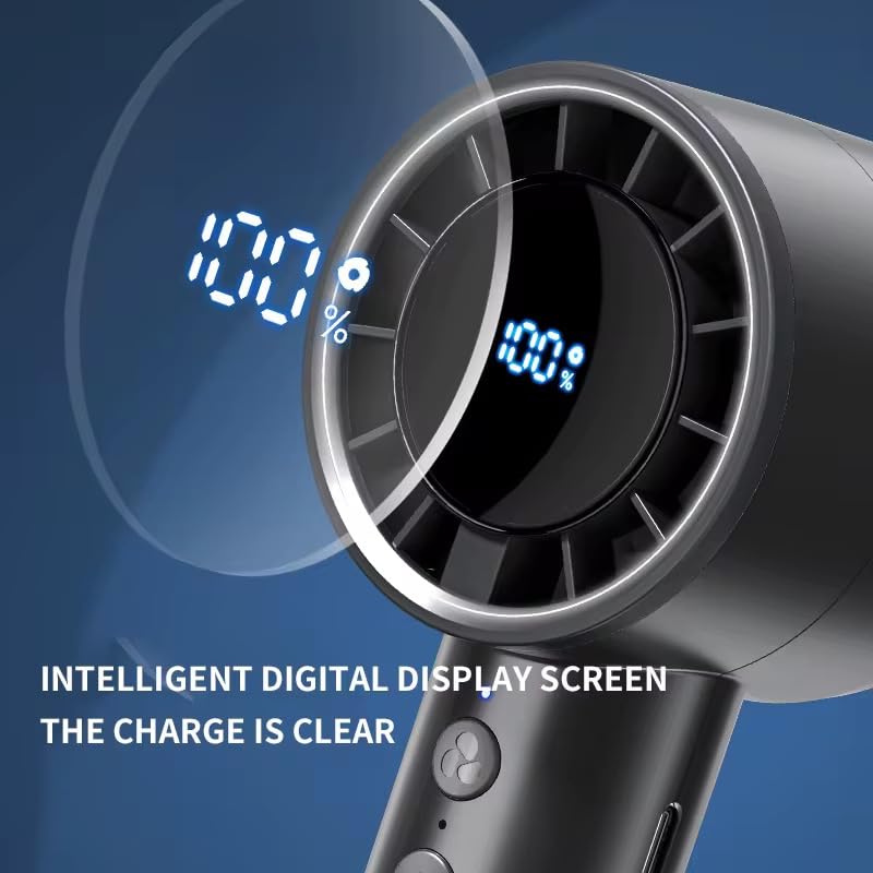 PlayHot Portable Handheld Turbo Fan, 5 Gear Wind, Battery Operated, Up to 20 Working Hours, 3 IN 1 Hand Fan with Air Turbo Tech Cooling Fan for Outdoor Activities, Travel, Working(White)