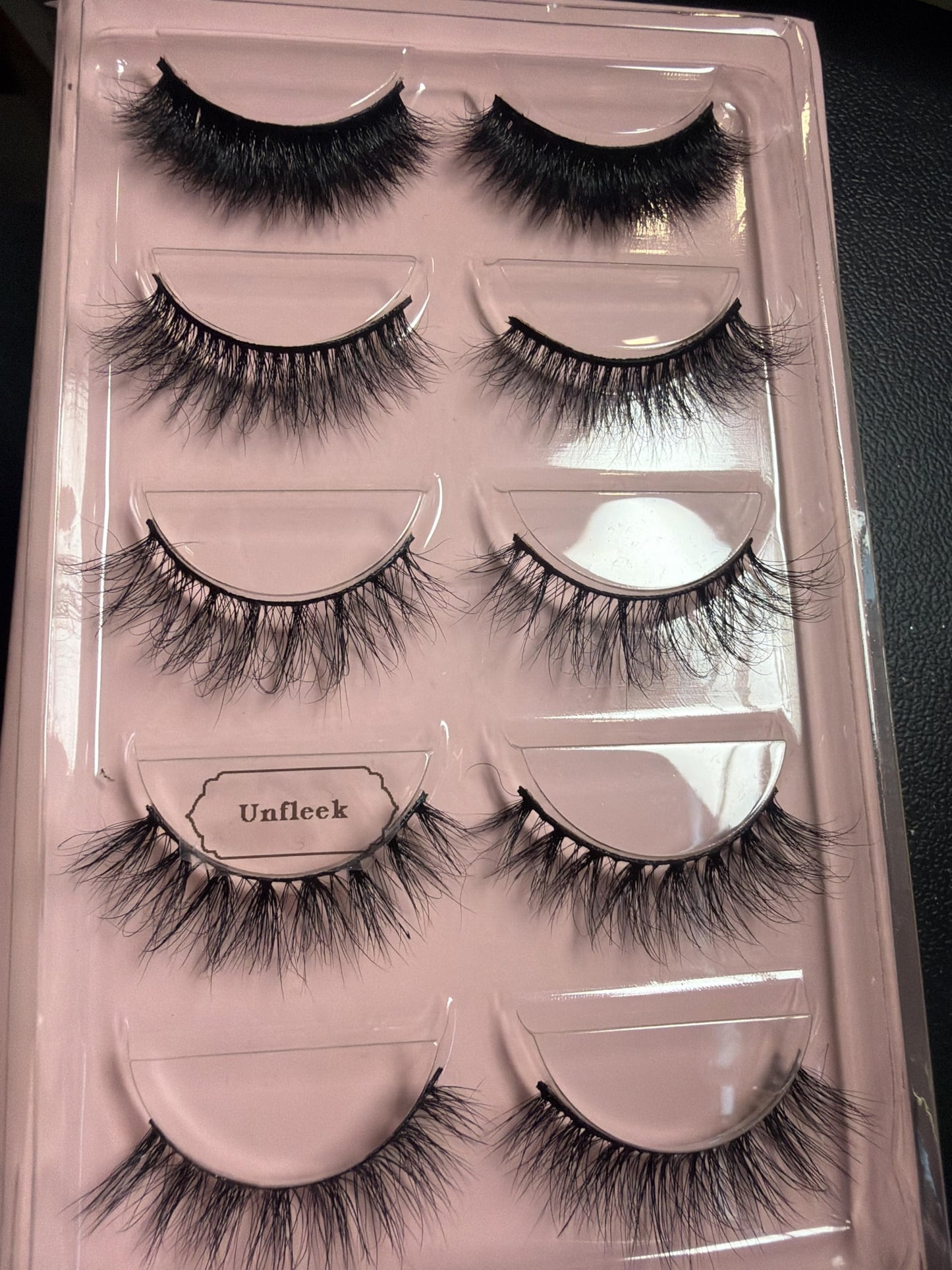 Unfleek 3D Mink False Eyelashes, Dramatic Volume, Fluffy Natural Look, Reusable Fake Lashes, 5 Pairs
