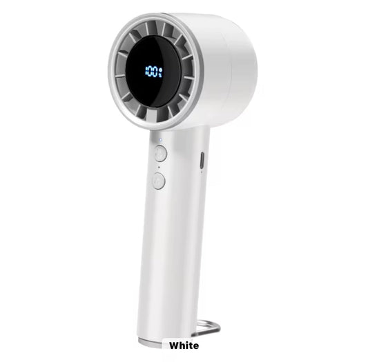 PlayHot Portable Handheld Turbo Fan, 5 Gear Wind, Battery Operated, Up to 20 Working Hours, 3 IN 1 Hand Fan with Air Turbo Tech Cooling Fan for Outdoor Activities, Travel, Working(White)