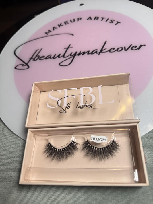 Sfbluxe 3D Mink False Eyelashes, Handcrafted Strip Lashes, Black, Lightweight Reusable Design, C Curl, Natural Looking Volume for Daily Wear, 1 Pair