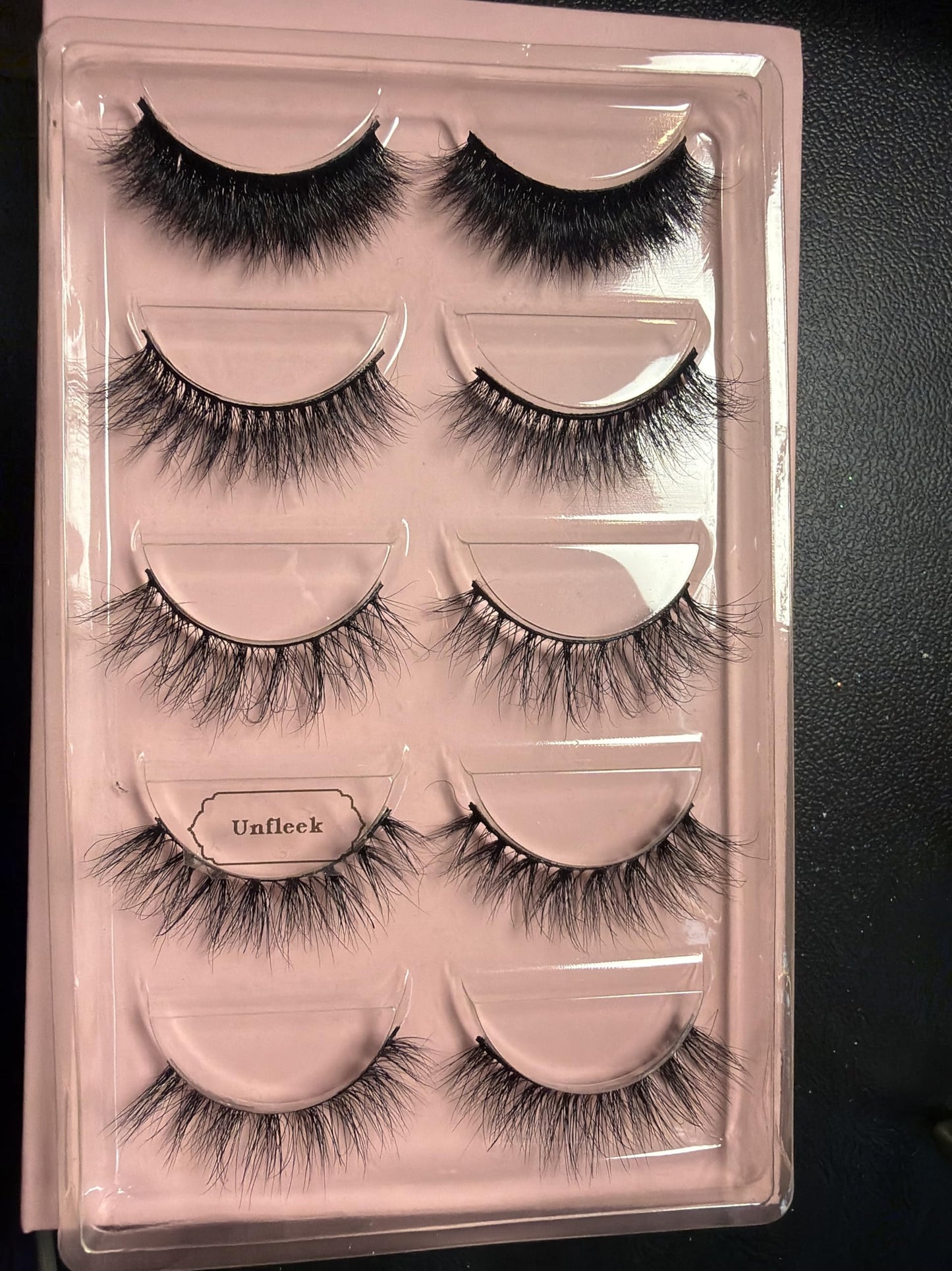 Unfleek 3D Mink False Eyelashes, Dramatic Volume, Fluffy Natural Look, Reusable Fake Lashes, 5 Pairs