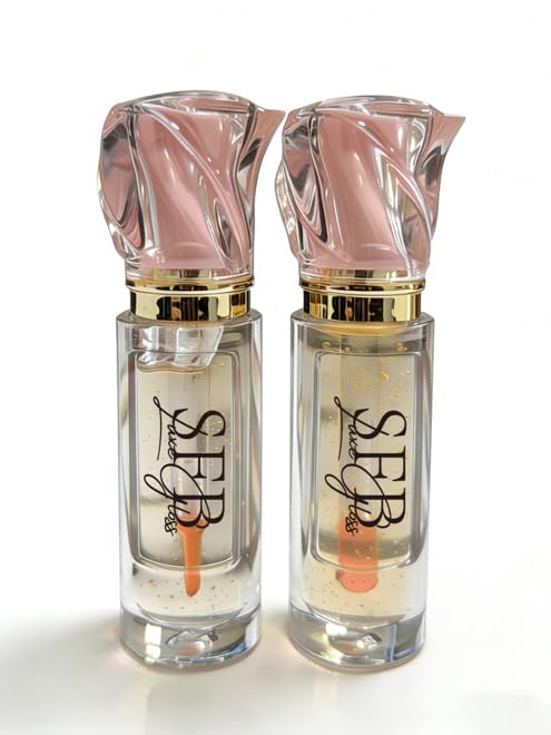 SF Beauty Lip Plumping Oil, Glossy Finish, Clear Nude Red, 4.8ml Liquid Lip Gloss for Long-Lasting Lip Care