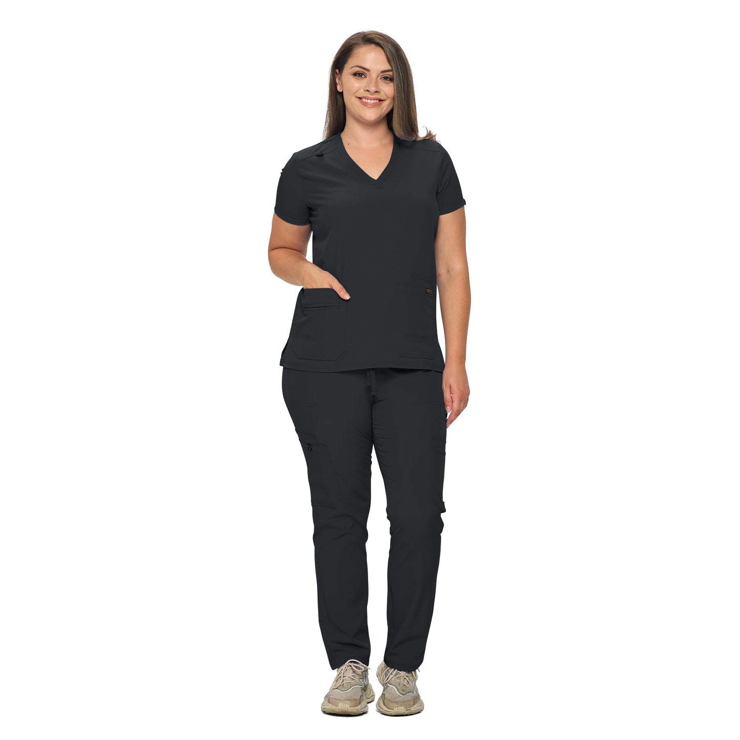 Monarch Uniforms Scrub Sets - Regular & Petite Stretchy Scrubs for Women - Set of Top & Pants